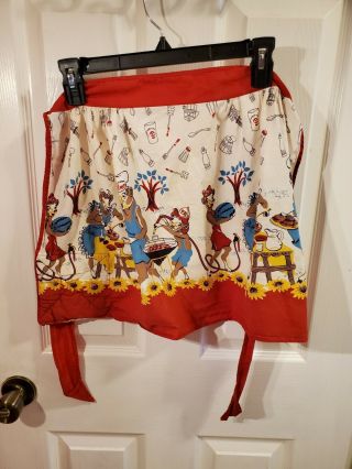 Elsie The Cow Vintage Advertising Apron Red Borden
