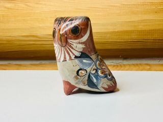 Tonala Mexican Folk Art - Hand Painted Pottery Owl/eclectic Boho/southwest/gift