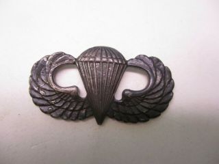 Us Army Wwii Basic Airborne Wings,  Marked Sterling