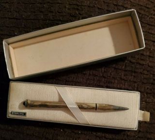 Vintage Mini Sterling Silver Cross Mechanical Pencil Pendant W/original Box