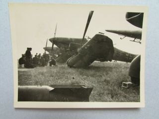 Wwii Luftwaffe Photo Stuka Ju 87a Lined Up Pre - Mission Splinter Camo