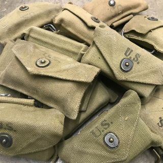 Us Army Wwii Era M1942 First Aid Kit Khaki Canvas Pouch L - 98