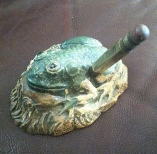 Antique Figural Frog Advertising Pencil.  Colberts Hybrids Since 1917 Ind.  Ribbit 2
