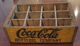 Tell City In 1935 Coca Cola 12 Bottle Wooden Case Owens - Illinois Glass Co Alton
