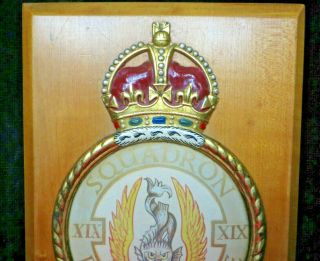 WWII British Royal Air Force,  19th Squadron Decorative Wooden Plaque (3190) 2