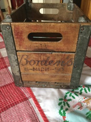 Vintage Wooden Borden’s Dairy Milk Crate Box