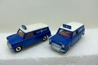 Dinky Toys 273 R.  A.  C.  Minivans X 2 Very Good Restorations