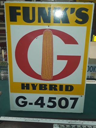 Vintage Funk " S G Corn Agriculture Farm Feed Seed Sign 20 X 28 Masonite ?
