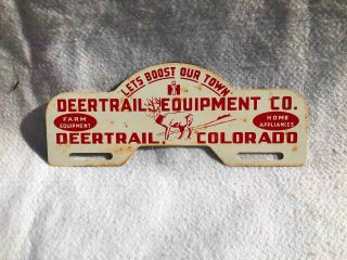 Deertail Equipment Co Ih Farm Dealer Colorado Painted License Plate Topper Sign
