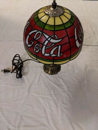 Vintage " Stained Glass” (look) Tiffany Style Plastic Coca - Cola Lamp Shade