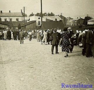 Occupation German Soldier View Of Busy Street In Tarnow,  Poland