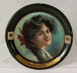 Ca1905 Smith Wallace Shoes Tin Litho Advertising Tip Tray Woman Tray
