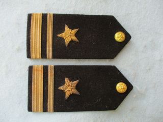 Wwii Us Navy Officer Insignia Lieutenant Junior Grade Shoulder Boards Pair Ww2