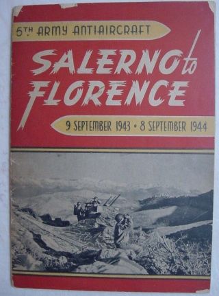 Wwii - 5th Army Anti - Aircraft History - Salerno,  Florence Italy - - 1943 1944