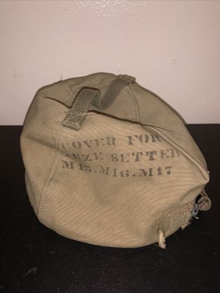 Wwii Us Canvas Cover For Artillery Fuze Setter Ordinance Marked