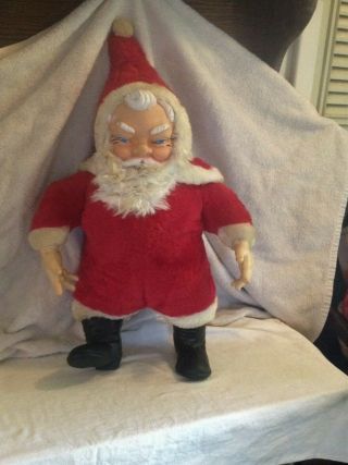 Vintage Old Fashioned 22 - 1/2 " Coca Cola Santa Clause Rubber Face,  Hands,  Boots