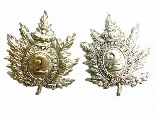 Ww2 Canadian Qor Queens Own Rifles Collars Insignia Pair