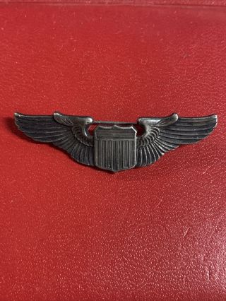 Wwii Usaaf Sterling Pilot Wings 2 " Full Size Pin Back Army Air Force