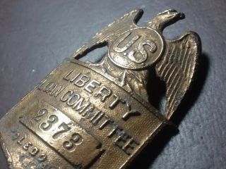 Vintage Wwi Liberty Loan War Bond Loan Committee Badge Employee Pin Toledo Ohio