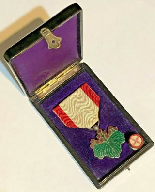 Wwii Japanese Order Of The Rising Sun 7th Class With Box Badge Medal O