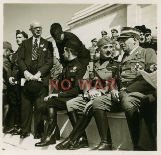 Wwii German Photo Nuremberg Political Parade Italian & Spanish Officers