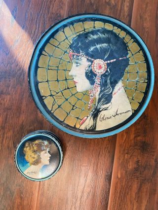 Henry Clive Litho Tins Gloria Swanson And Betty Compson Set Big And Small