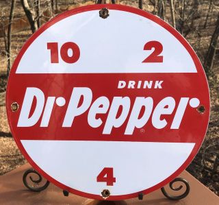 Vintage Dr Pepper Porcelain Sign Gas Station Soda Pop Cola Dew A & W Ice Cold