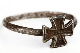 ww2 GERMAN Soldier ' s RING Iron Cross STERLING Silver 835 WWII or WW1 wwI GERMANY 3