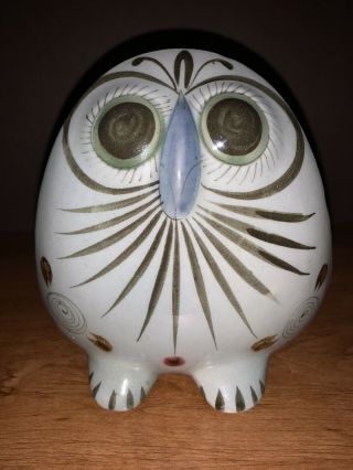 Tonala Vintage Mexican Tonala Folk Art Pottery Owl Figurine Hand Painted