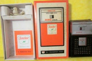 Vintage Sinclair Gasoline Dino Gas Pump Transistor Radio W/box & It