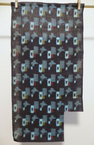 Japanese Cotton Indigo Kasuri Fabric,  26 " Length