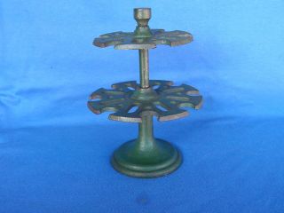 Vintage Antique Cast Iron Rubber Stamp Holder Stand Carousel Post Office