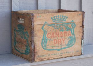 Vntage 1957 Advertising Canada Dry Soda Pop Bottle Wooden Crate Carrier Tool Box