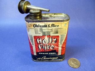 Ohlsson & Rice Tether Car Racing Glow Fuel Can Hellz Fyre Clone