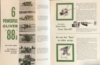 Vintage 1956 Oliver 88 Row Crop And Standard Tractor Brochure 2
