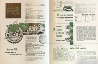 Vintage 1956 Oliver 88 Row Crop And Standard Tractor Brochure 3