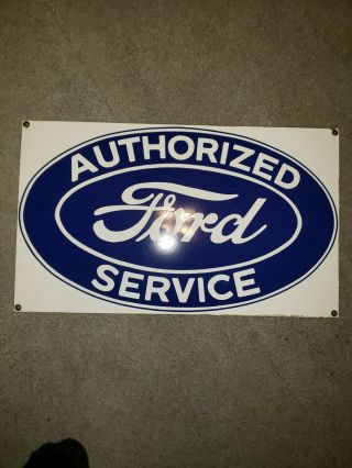 Ford Authorized Service Sign Porcelain Dealer Sign Gas Oil