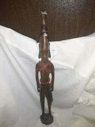 Hand Carved Wooden Tribal Warrior Figure
