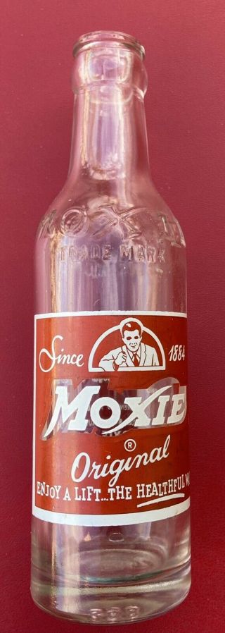 1950’s Moxie Soda Bottle,  Acl,  7 Oz. ,  Bottled In Needham,  Massachusetts