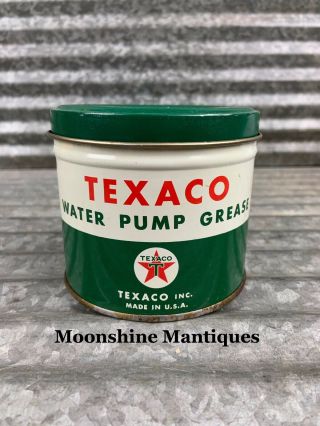 1950’s Texaco Water Pump Grease Can 1 Pound - Gas & Oil