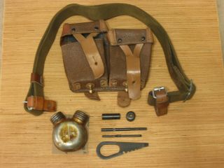 Russian Mosin Nagant 91/30 Orig Marked Ww2 Ammo Pouch Cleaning Kit Oiler & Sling
