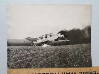 Wwii Press Photo 1942 Burning Stuka Ju 87 El Alamein Egypt North Africa