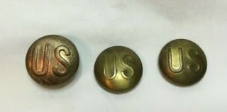 Vintage Wwii World War 2 Us Army Military Brass Disc Tab Back Insignia Buttons
