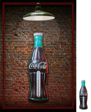 Coca - Cola Thermometer.  Tin.  29 1/2 " Inch Tall
