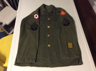World War Ii Army Jacket With Patches And Ww Ii Metals