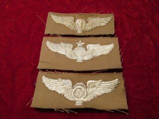 Us Army Air Force Aaf Balloon Pilot Observer Command Pilot Wing Set Of 3