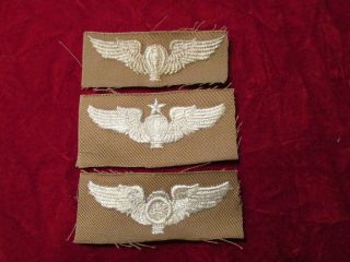 US Army Air Force AAF Balloon Pilot Observer Command Pilot Wing Set of 3 2