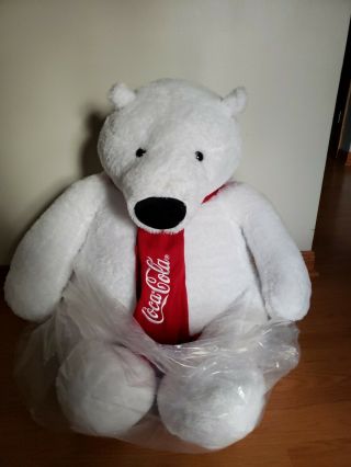 Giant Christmas Coca Cola Polar Bear Plush Stuffed Animal 30 "
