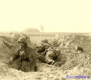 Best Luftwaffe Field Division Troops W/ Camo Smocks At Digging In; Russia
