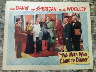 Aa205 Man Who Came To Dinner (1942) Monty Woolley / Ann Sheridan Orig Lobby Card